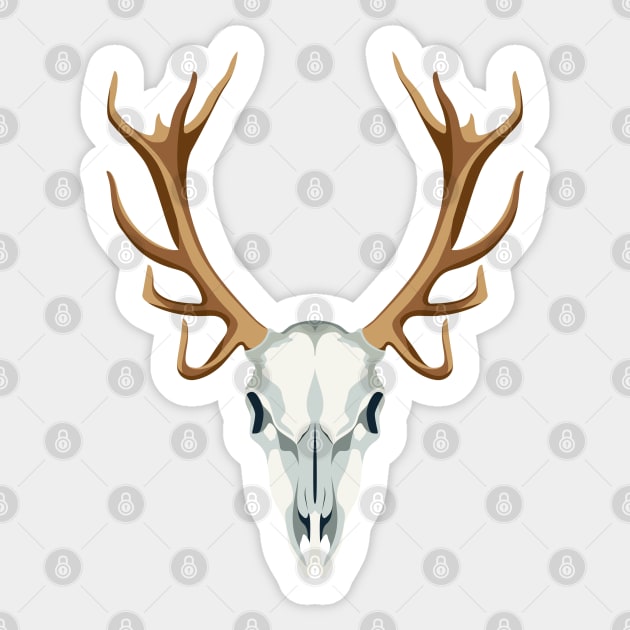 Stag's skull Sticker by AtelierNab